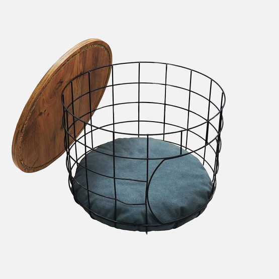 Dekoratif Kedi Yuvalı Sehpa Siyah Atlantik Cam Dekor