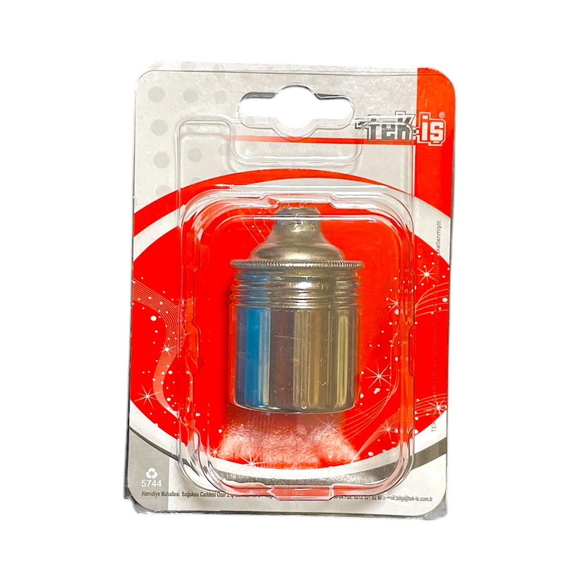    Tek-İş Duy E-14 Metal Düz Duy Krom 