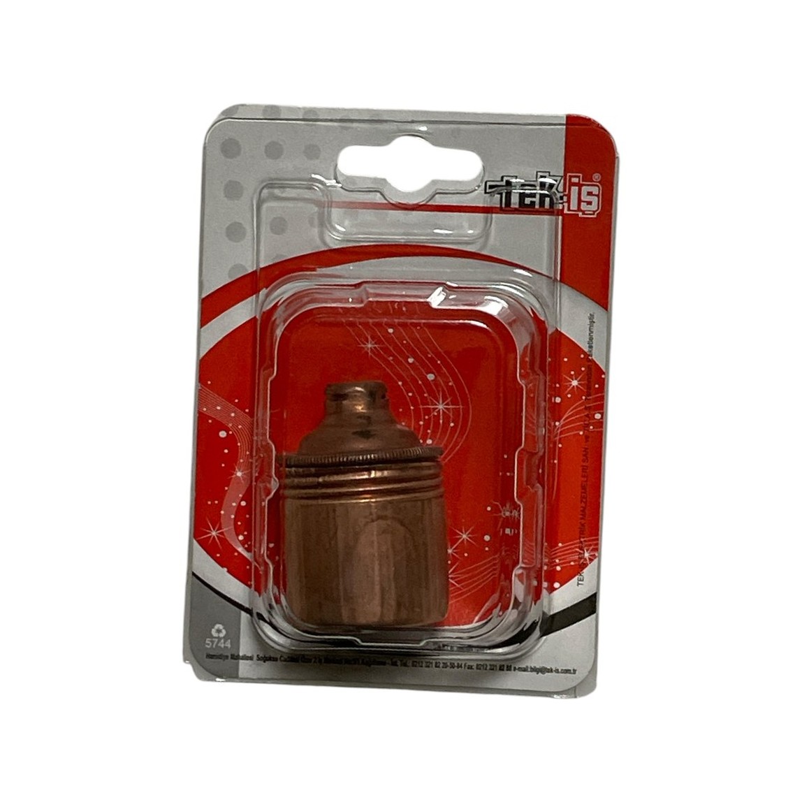    Tek-İş Duy E-14 Metal Düz Duy Bakır 