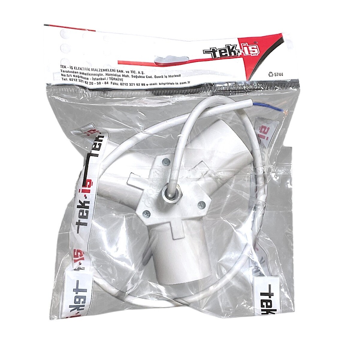    Tek-İş E-27 Duylu 3'lü Tesisat Beyaz 