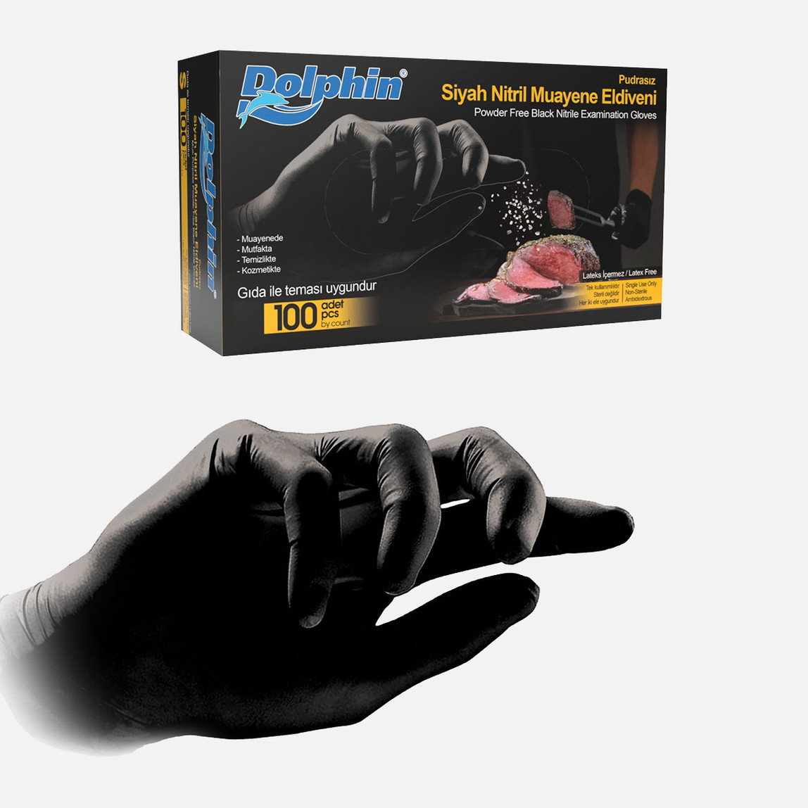    Dolphin Nitril Çok Amaçlı Eldiven Siyah M 