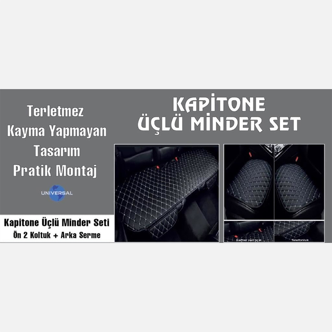    Gojo Kapitone Kaydırmaz Terletmez 3 lü Minder 