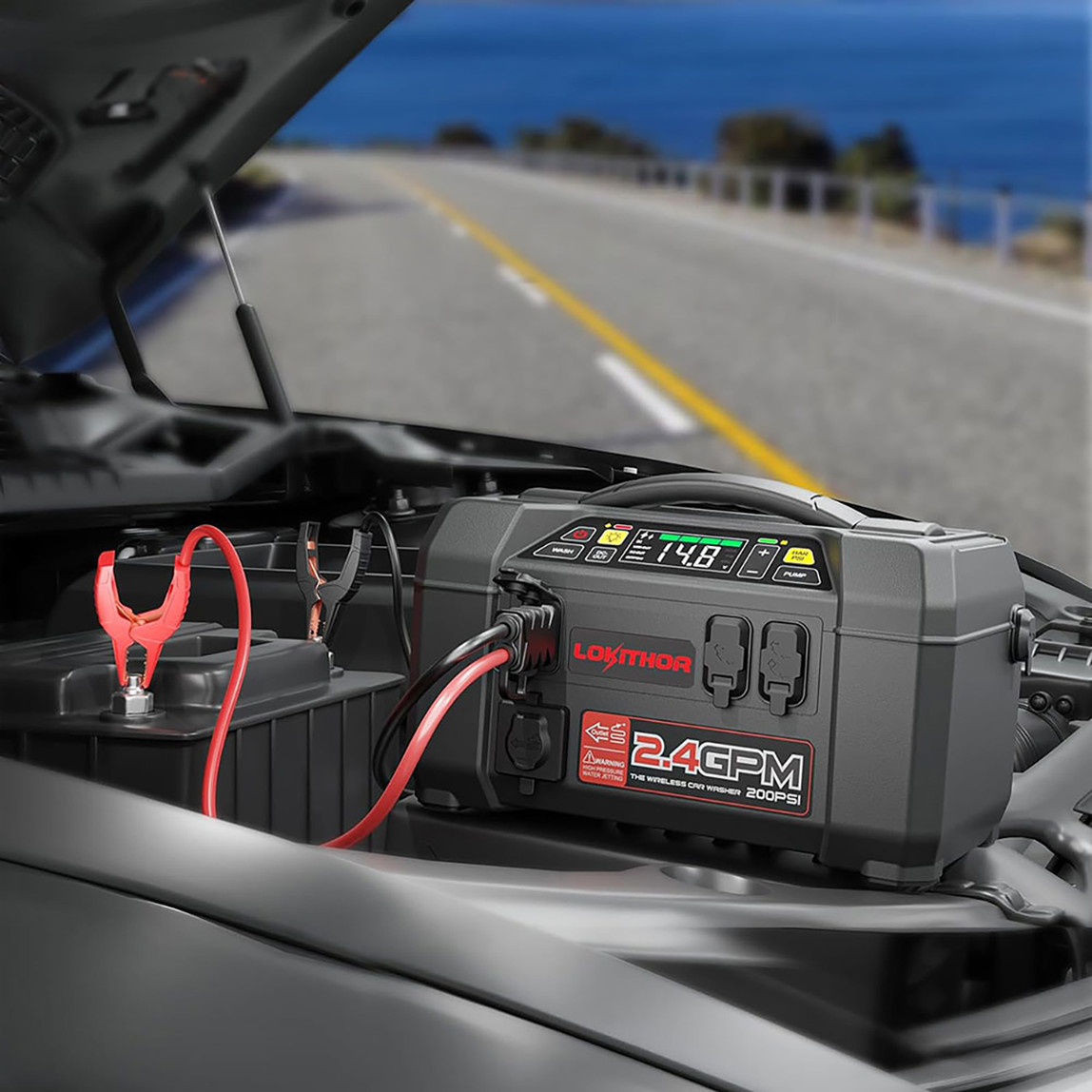    Lokithor AW401 12V 2500Amp Li-Polimer Akıllı Akü Takviye Cihazı (Pompa -Basınçlı Yıkama - Powerbank - Led Lamba) 