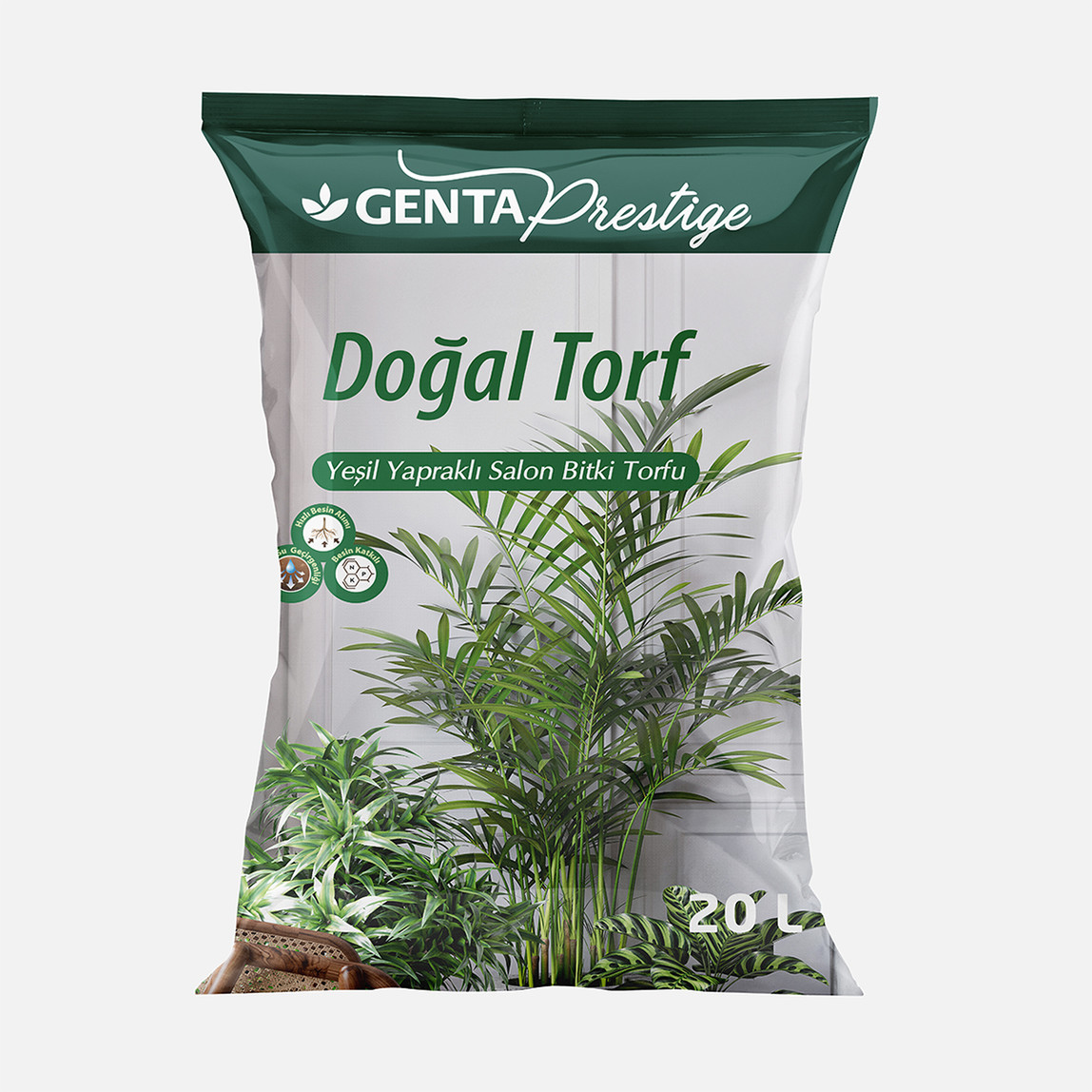    Genta Prestige Yeşil Salon Torfu 20 Lt  