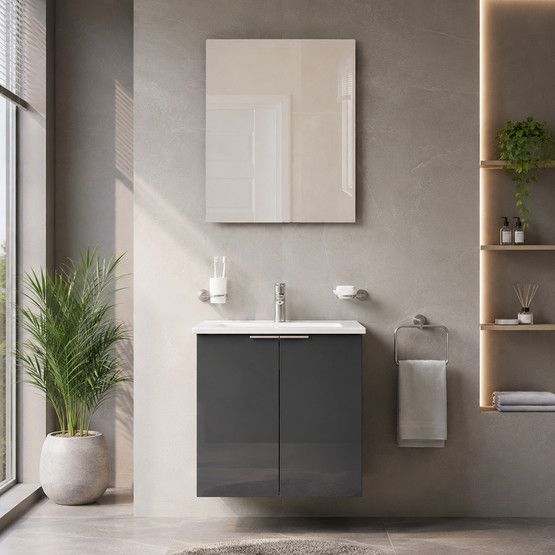 VitrA Nexa Square 80cm Banyo Dolabı Antrasit