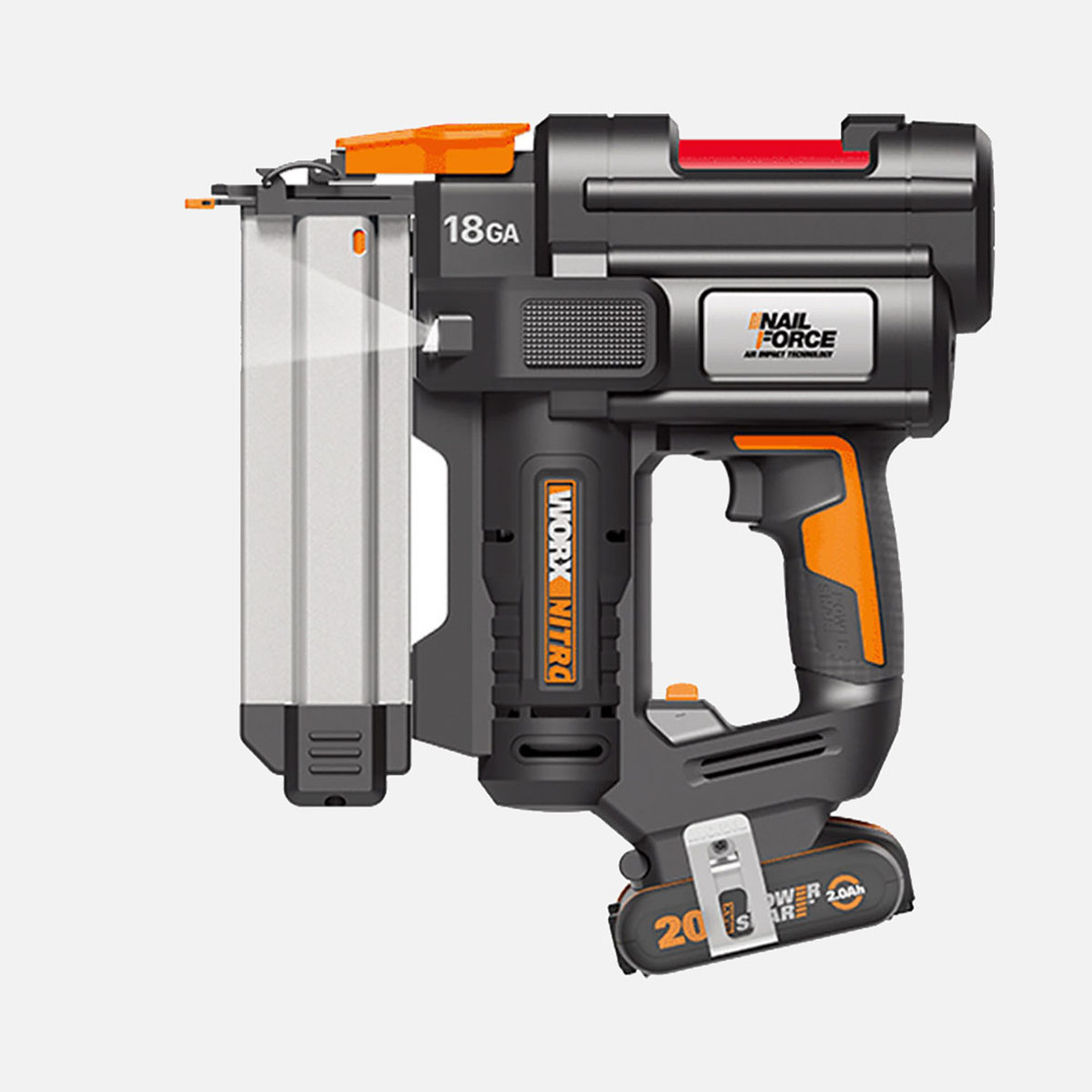    Worx WX842 20 Volt 2.0Ah Li-ion 15-50 mm Profesyonel Şarjlı Çivi Çakma Makinesi (2700 Adet Yedek Çivi Hediye) 