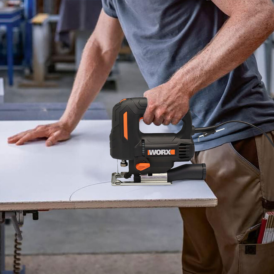    Worx WX463 550 Watt Devir Ayarlı Profesyonel Dekupaj Testere 