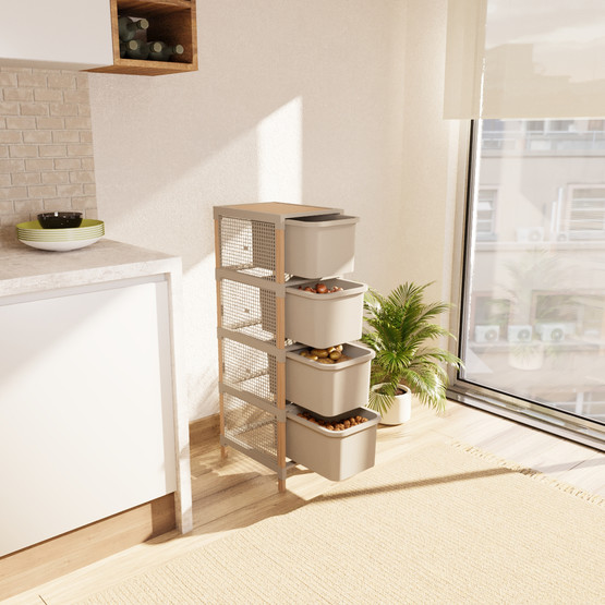 Fixwood FIX-2009-60L Fonksiyonel 4'lü Ahşap Çekmece