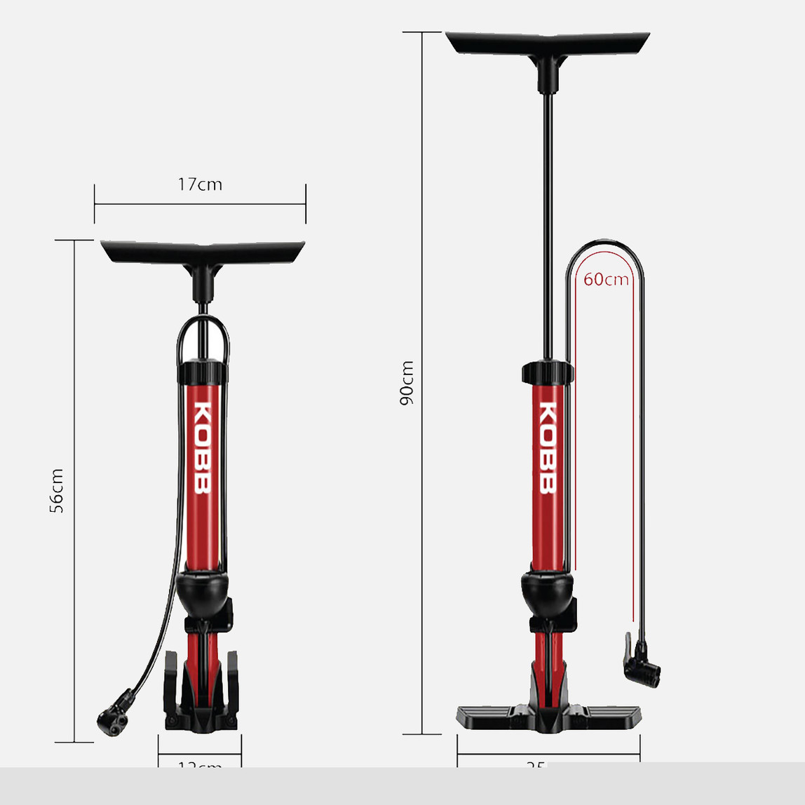    KOBB KB3848 87 PSI Analog Basınç Göstergeli Taşınabilir El Pompası 