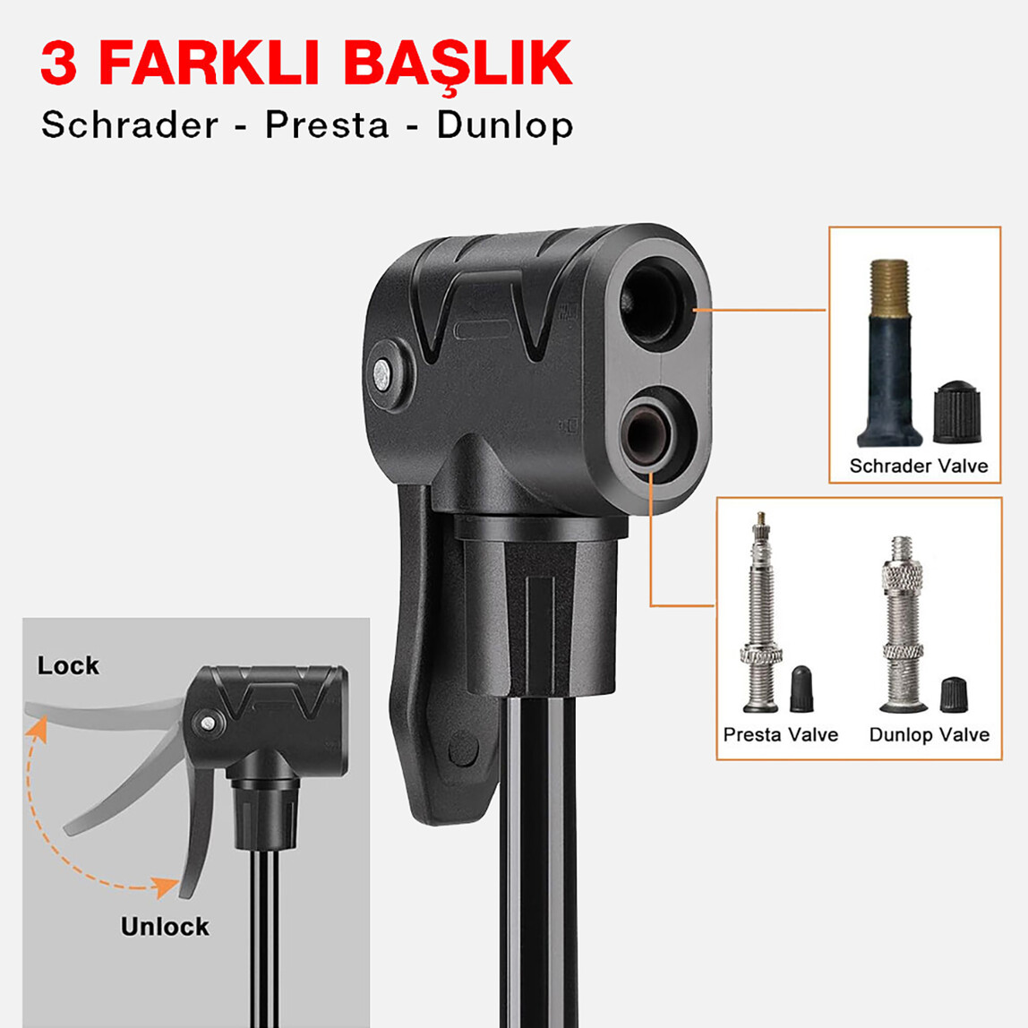    KOBB KB3256D 87 PSI Dijital Basınç Göstergeli Taşınabilir El Pompası 