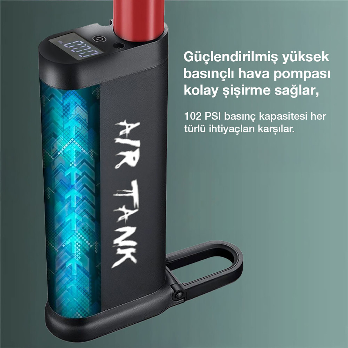    KOBB KB3256D 87 PSI Dijital Basınç Göstergeli Taşınabilir El Pompası 