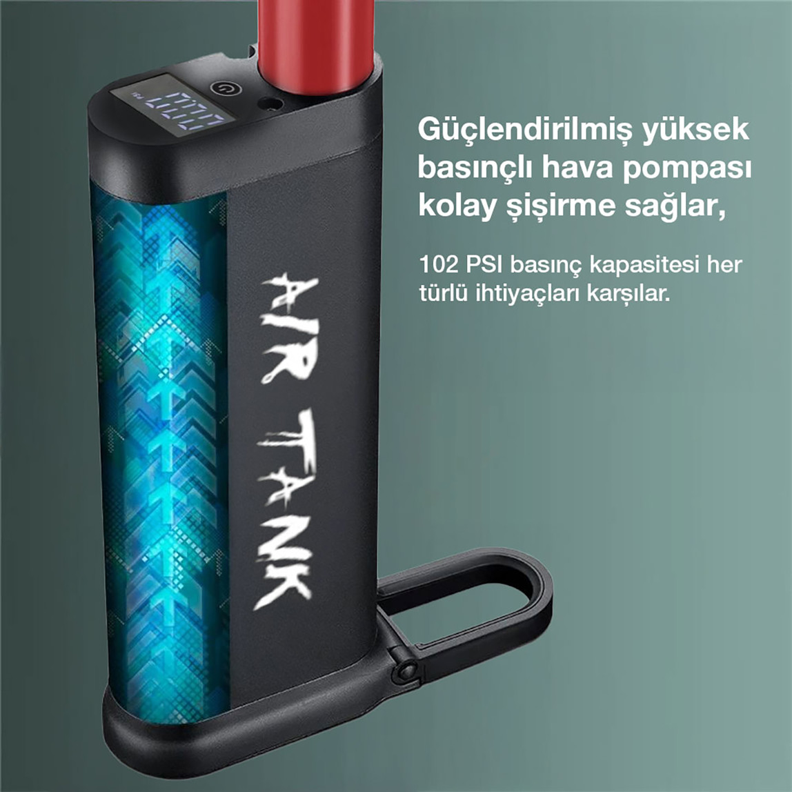    KOBB KB3256D 87 PSI Dijital Basınç Göstergeli Taşınabilir El Pompası 