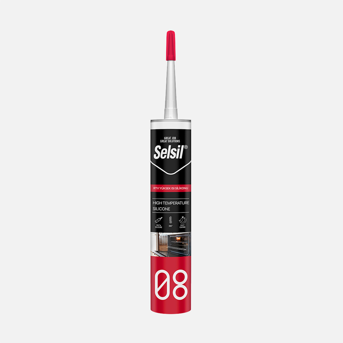    Selsil RV Yüksek Isı Silikonu Kırmızı  280 ML
 