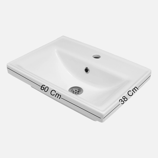 Kemer Aynalı 60 cm Takım Banyo Dolabı Antrasit