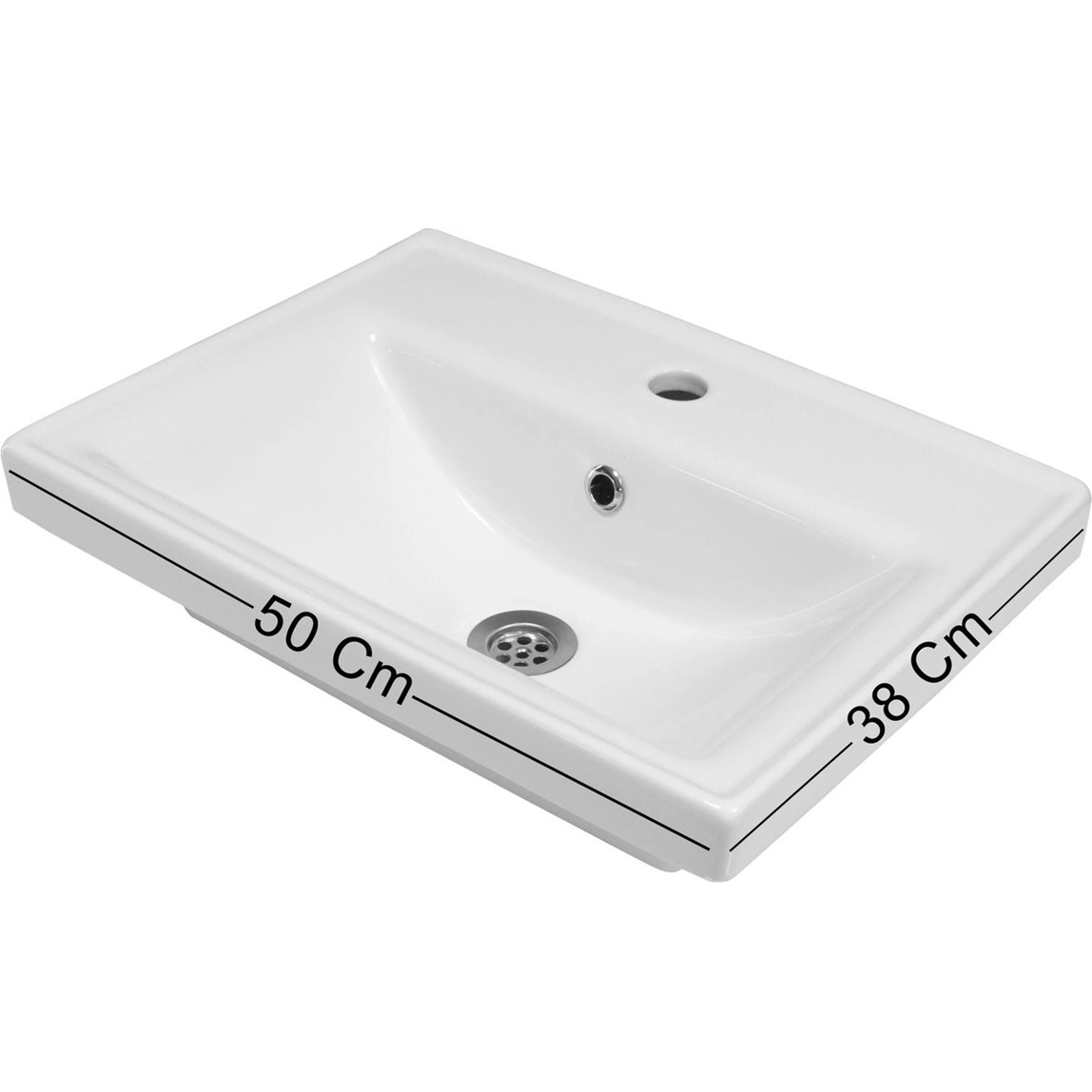    Milano Aynalı 50 cm Takım Banyo Dolabı Somono Meşe 
