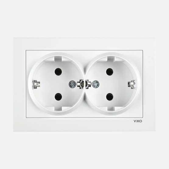Viko Karre 55 Beyaz İkili Topraklı Priz C1 Mekanizma