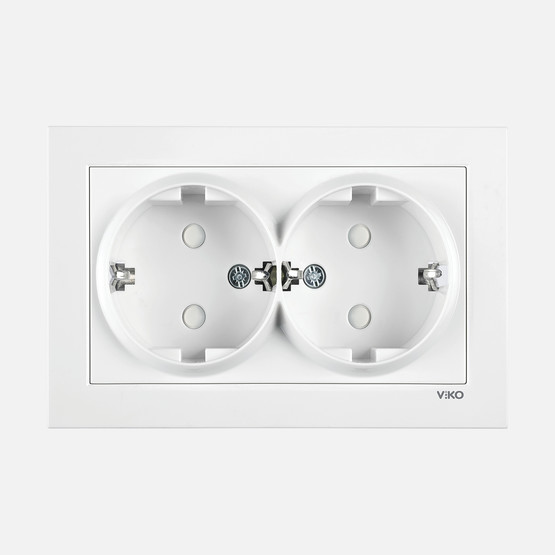 Viko Karre 55 Beyaz İkili Topraklı Priz Çocuk Koruma C1 Mekanizma