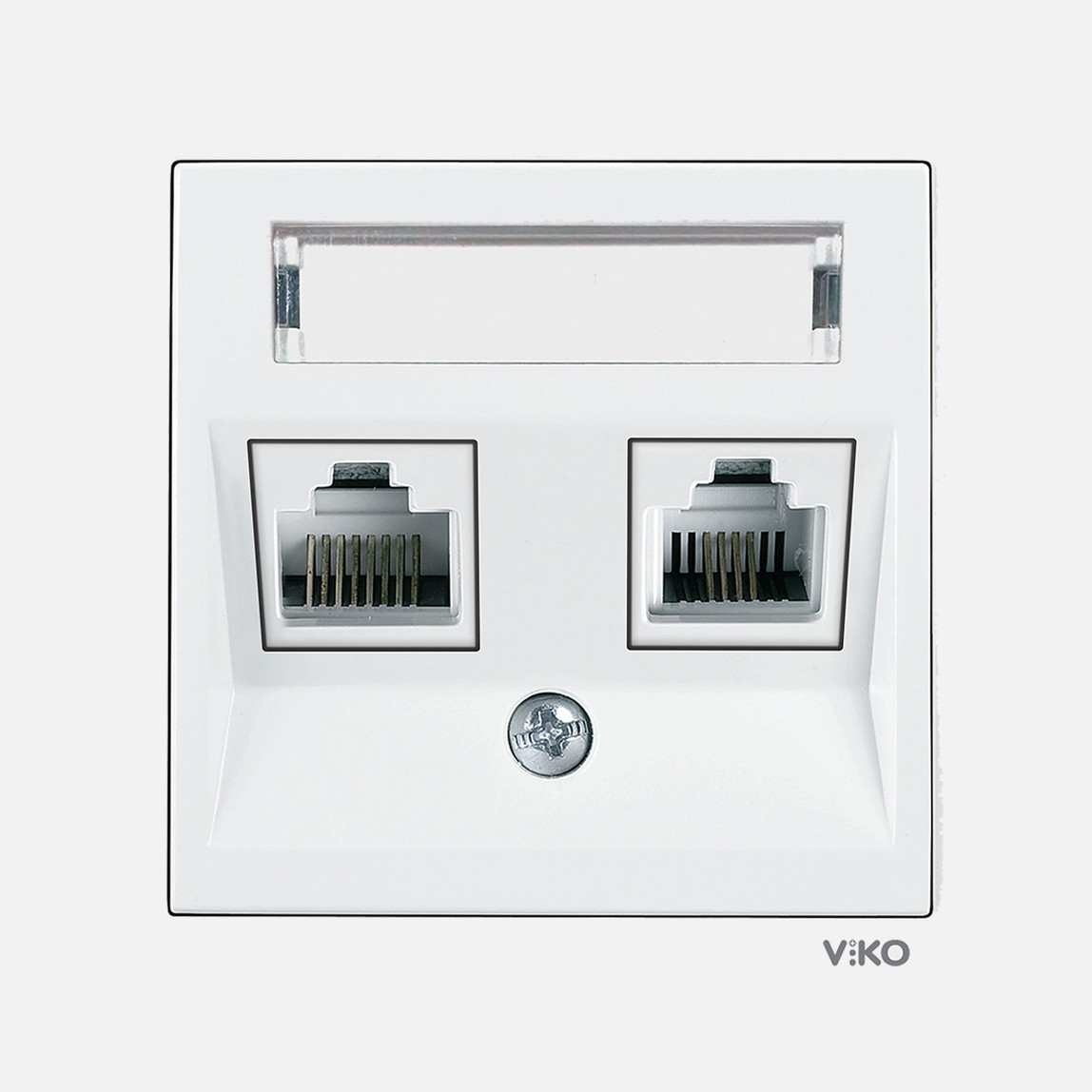    Viko Karre 55 Beyaz Etiketli Datave Numeris Cat6+Cat3 