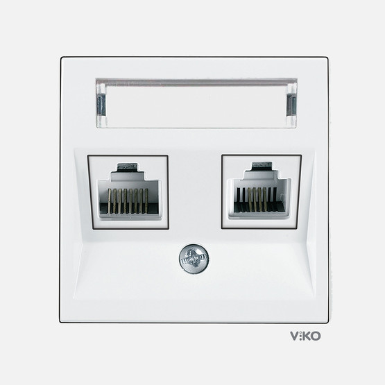 Viko Karre 55 Beyaz Etiketli Datave Numeris Cat6+Cat3