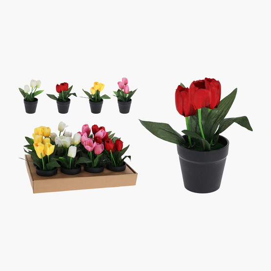 Siyah Saksıda Yapay Bitki 22cm