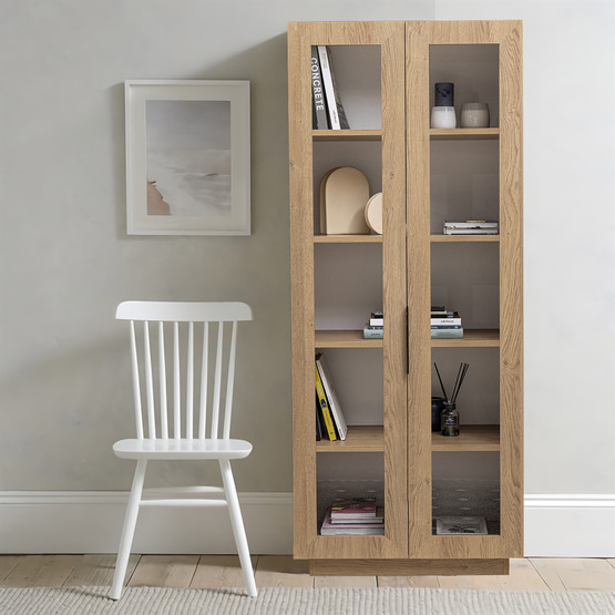 Luke Camlı Kitaplık 70cm Karina Meşe