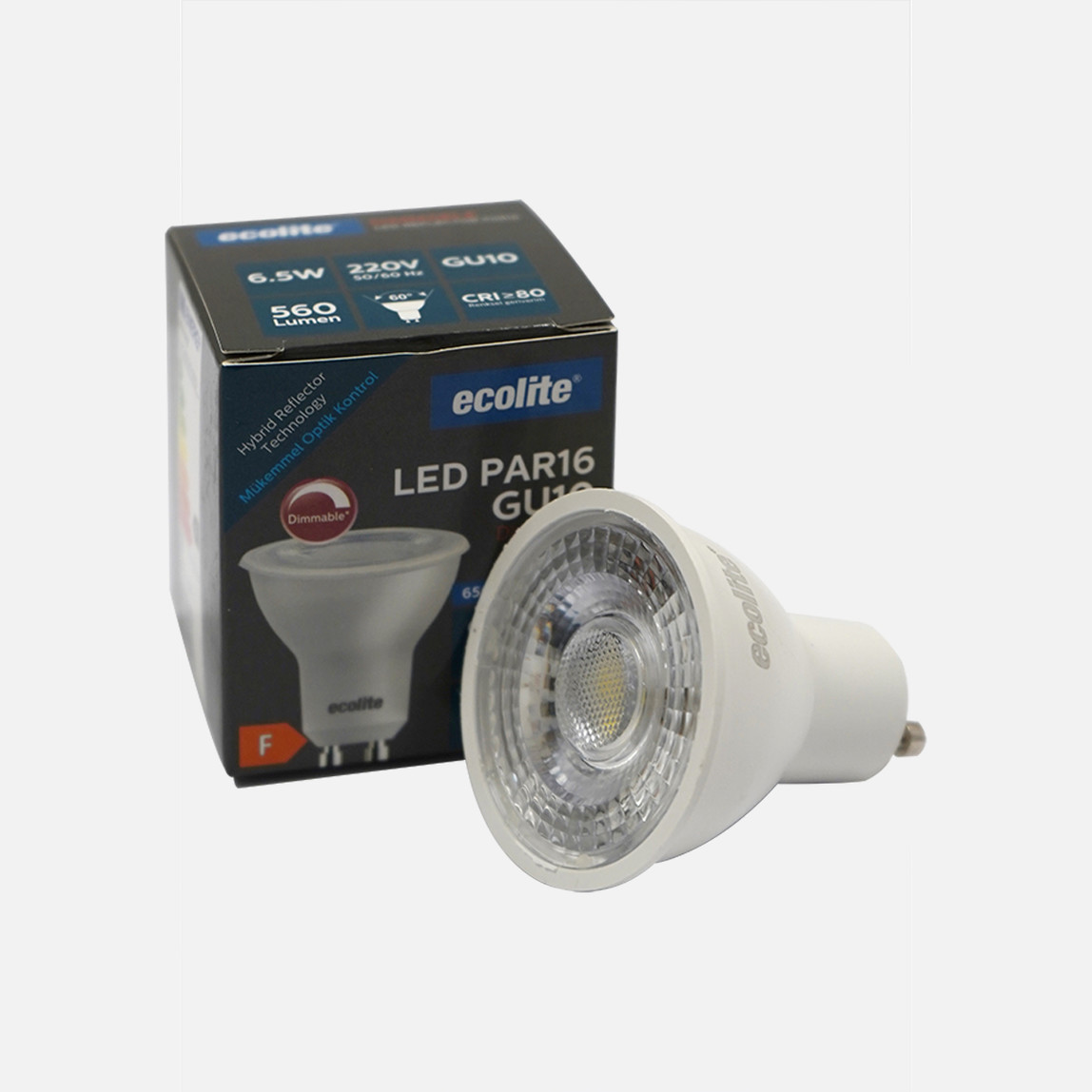    Ecolite GU10 6,5W Led Dim Edilebilir Ampul Beyaz Işık 6500K 