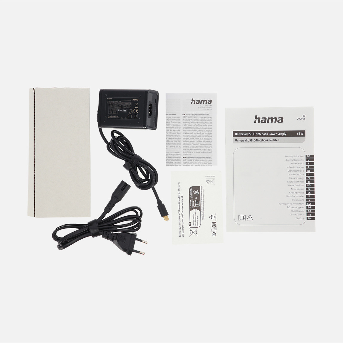    HAMA USB-C Notebook Güç Adaptörü 5-20V/65W 