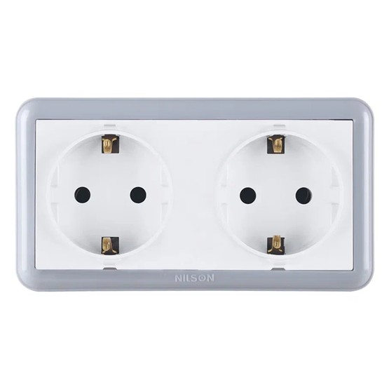 Nilson Unique İkili Priz Sıva Üstü