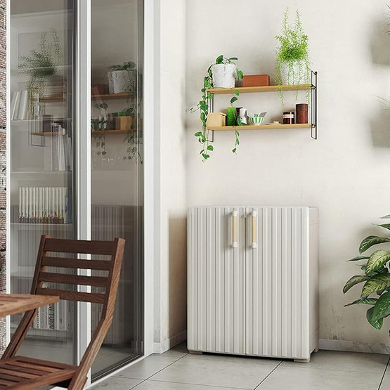 Keter Groove Tek Raflı Plastik Dolap Bej