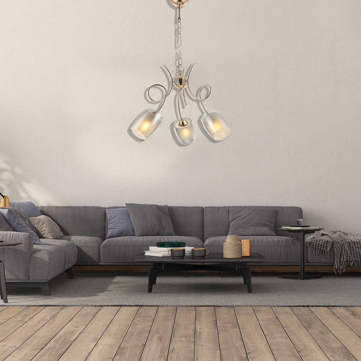    Lucea Berre 3'lü Avize Altın 