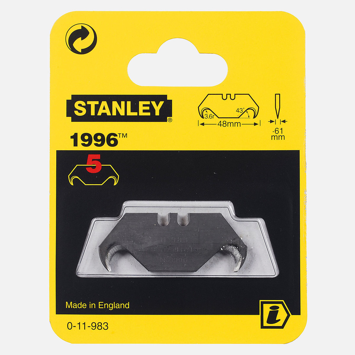    Stanley Maket Bıçağı Yedeği 50 x 19 mm 1996 - 5x1 Paket 