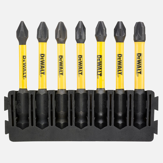 Dewalt DT70819-QZ Flextorq 7 parça 57 mm Philips(ph1,ph2,pz1,pz2,pz3) Bits Uç Seti