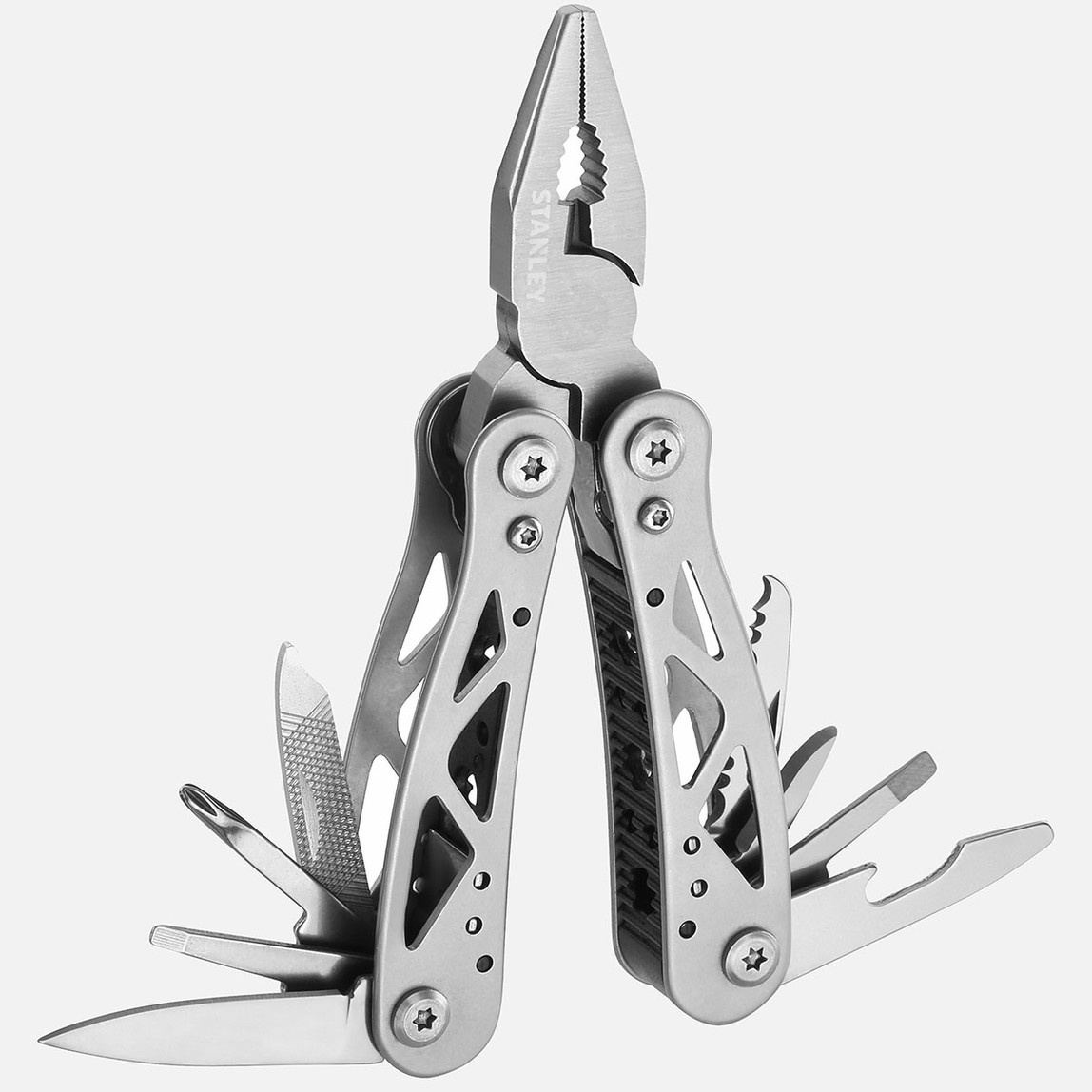    Stanley 12 Parça Aksesuarlı Çok Fonksiyonlu Pense + Bel Taşıma Çantası 