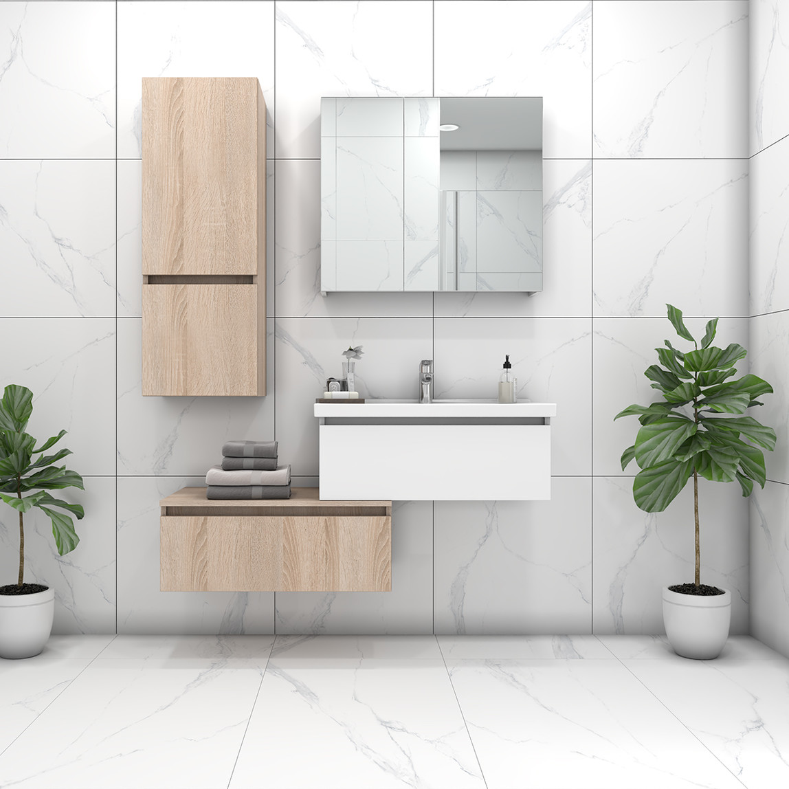    Duratiles Neo Calacatta Silver Tam Parlak 60x60Cm 1,44 m2  