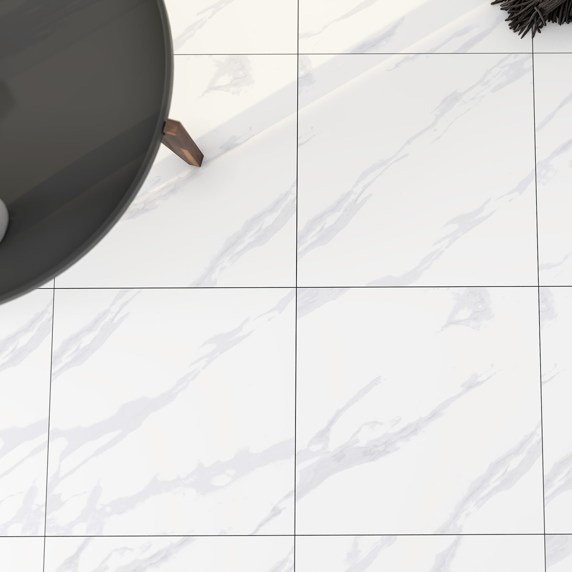    Duratiles New Mermer Grey Parlak 61x61Cm 1,86 m2 