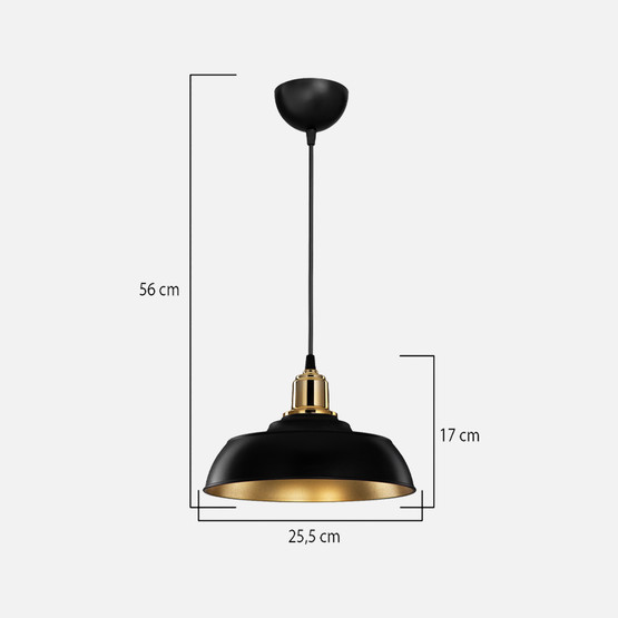 Karya Tekli Sarkıt Siyah-Gold E27