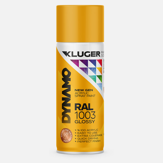 Kluger Dynamo Akrilik Düz Sprey Boya Taksi Sarı RAL 1003 400 ML

