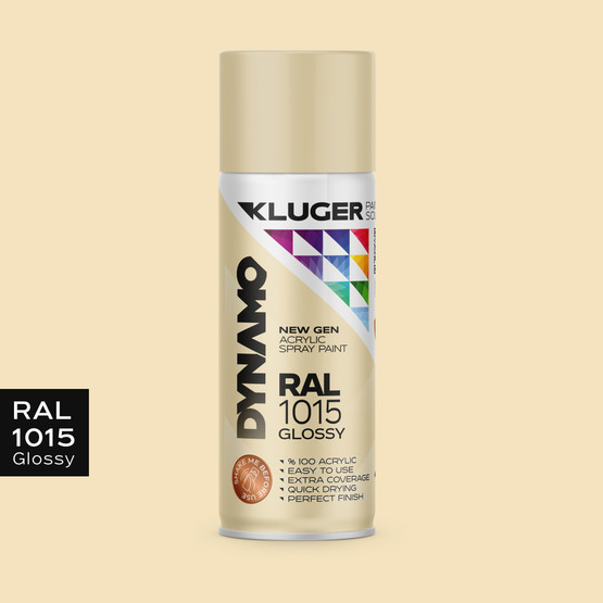 Kluger Dynamo Akrilik Düz Sprey Boya Krem RAL 1015 400 ML

