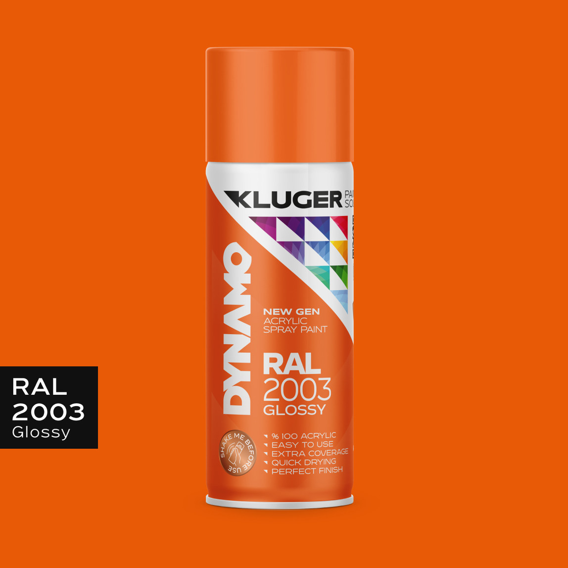    Kluger Dynamo Akrilik Düz Sprey Boya Turuncu RAL 2003 400 ML 
