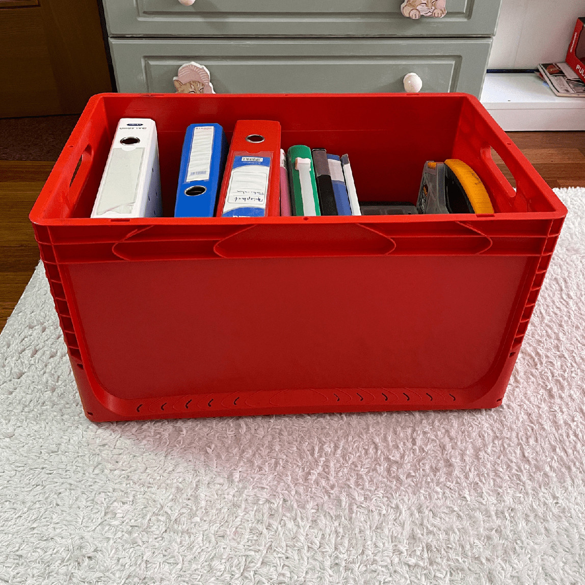    Euronorm Çok Amaçlı Taşıma ve Saklama Kasası Kırmızı 66 lt 