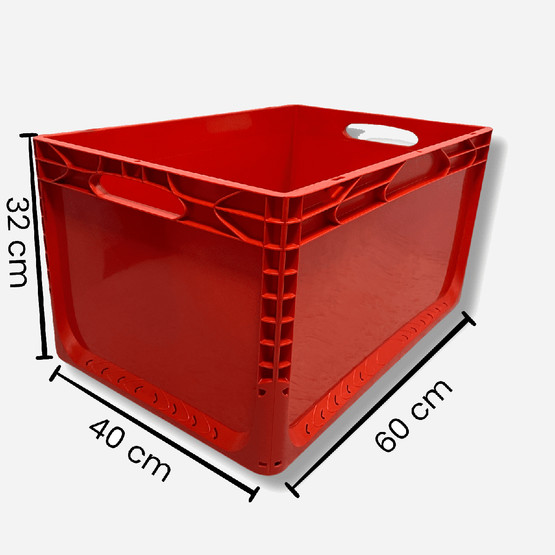 Euronorm Çok Amaçlı Taşıma ve Saklama Kasası Kırmızı 66 lt