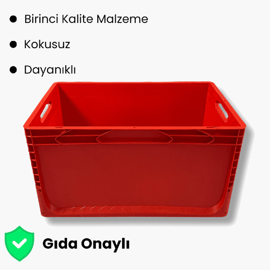 Euronorm Çok Amaçlı Taşıma ve Saklama Kasası Kırmızı 66 lt