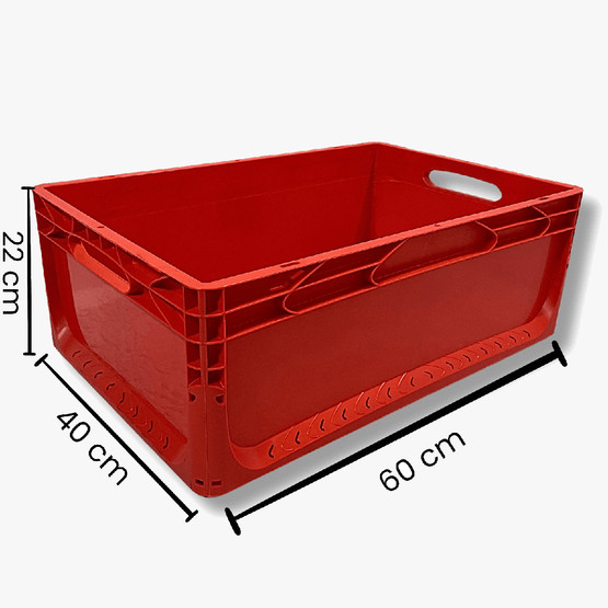 Euronorm Çok Amaçlı Taşıma ve Saklama Kasası Kırmızı 44 lt