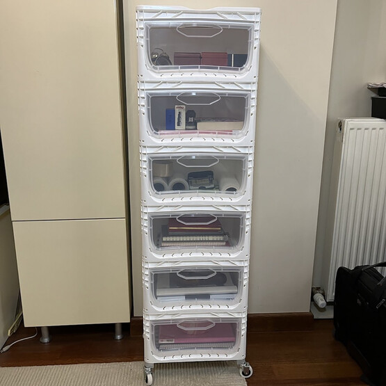 Alpin Magic Kombo 6R Tekerlekli Çok Amaçlı Raf Beyaz