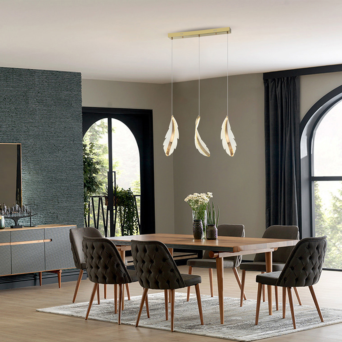    Lucea Miano Sıralı Üçlü Yaprak Motif Sarkıt 