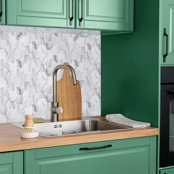 Tink Beyaz Petek Mermer Desenli Panel Pvc