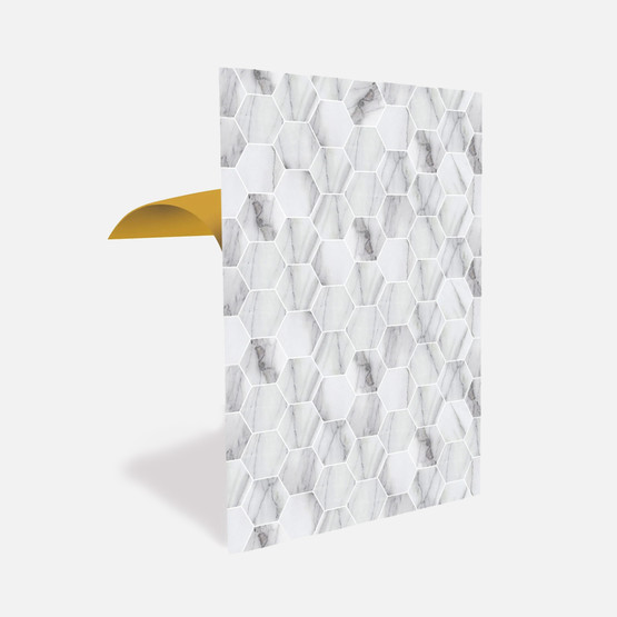 Tink Beyaz Petek Mermer Desenli Panel Pvc