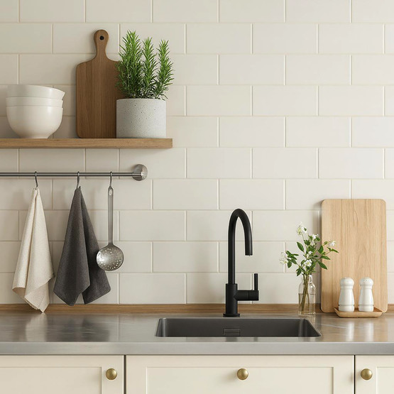 Çanakkale Seramik Tiny Pastel Beyaz Duvar Seramiği 10X20CM 1 Kutu: 0,76 M2
