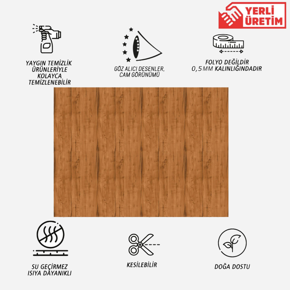    Tink Cilalı Ahşap Görünümlü Panel Pvc Karo 