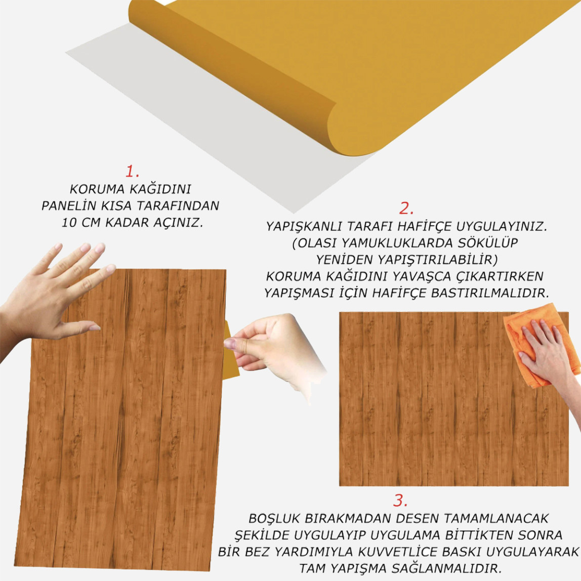    Tink Cilalı Ahşap Görünümlü Panel Pvc Karo 